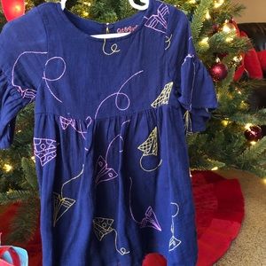 Toddler girl shift dress with bell sleeves